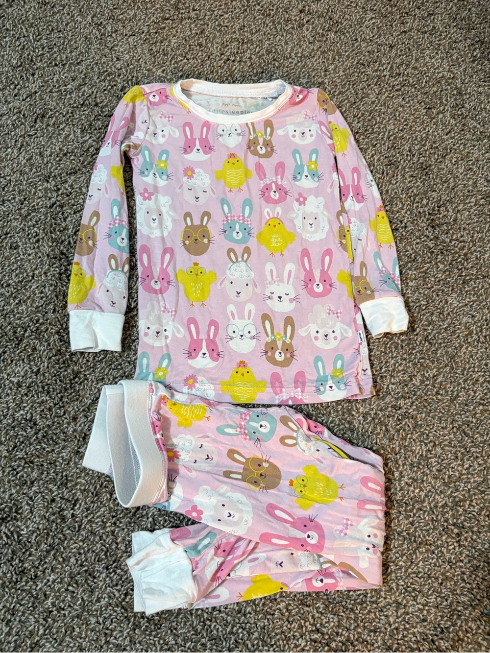 Little Sleepies Pink Bunny & Chick Pajama Set